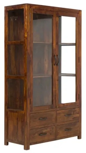 furniture-nabytek.cz - Masívna vitrína Palison z palisandra, lakovaná, tmavo hnedá