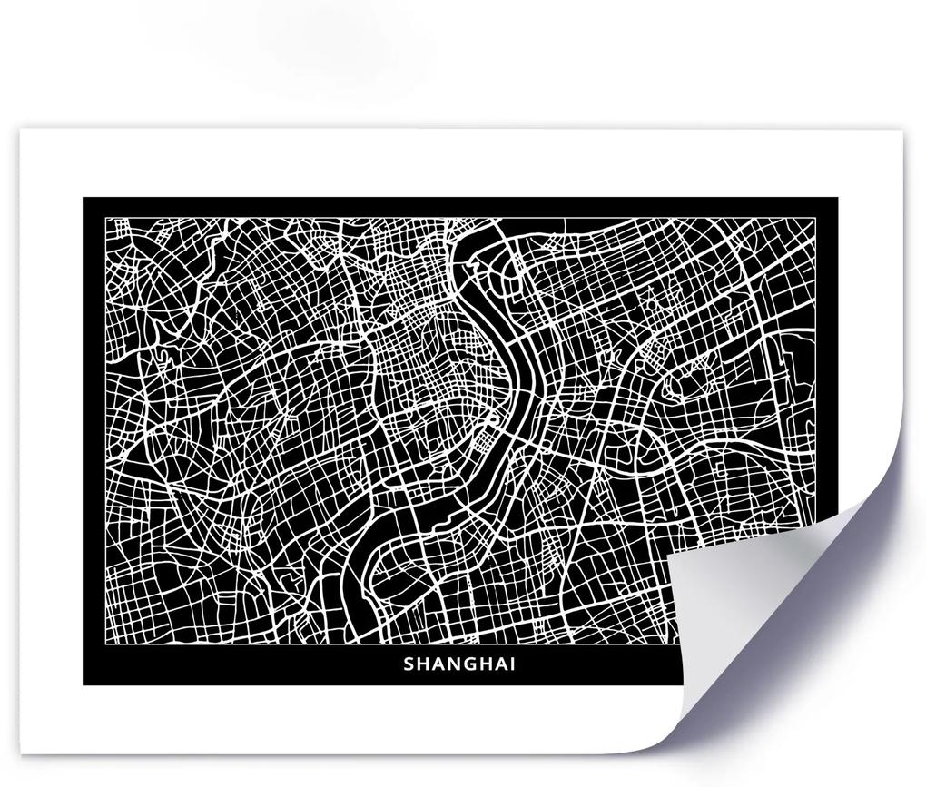Gario Plagát Plán mesta Šanghaj Farba rámu: Bez rámu, Rozmery: 30 x 20 cm