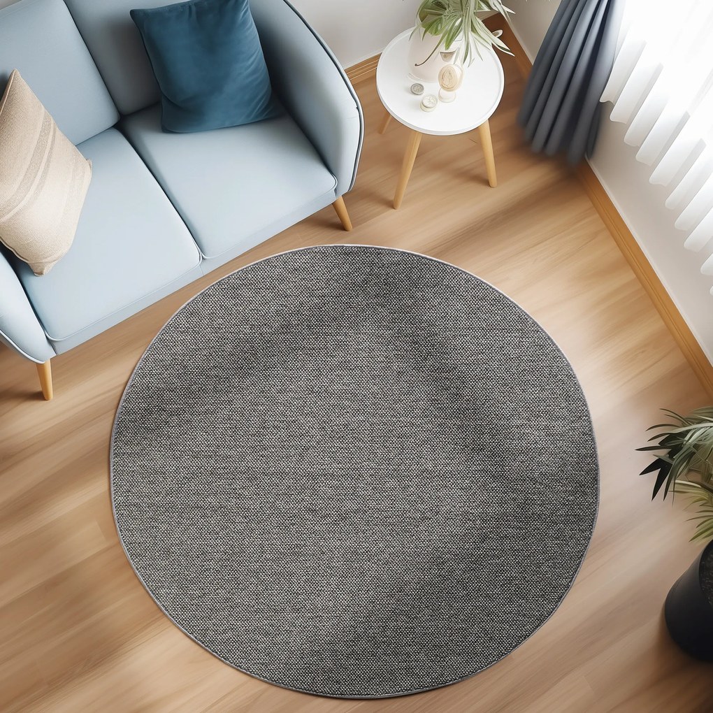 Ayyildiz, Kusový koberec Loom 4300 Grey kruh, 120x120 (priemer) kruh, šedá, obývacia izba