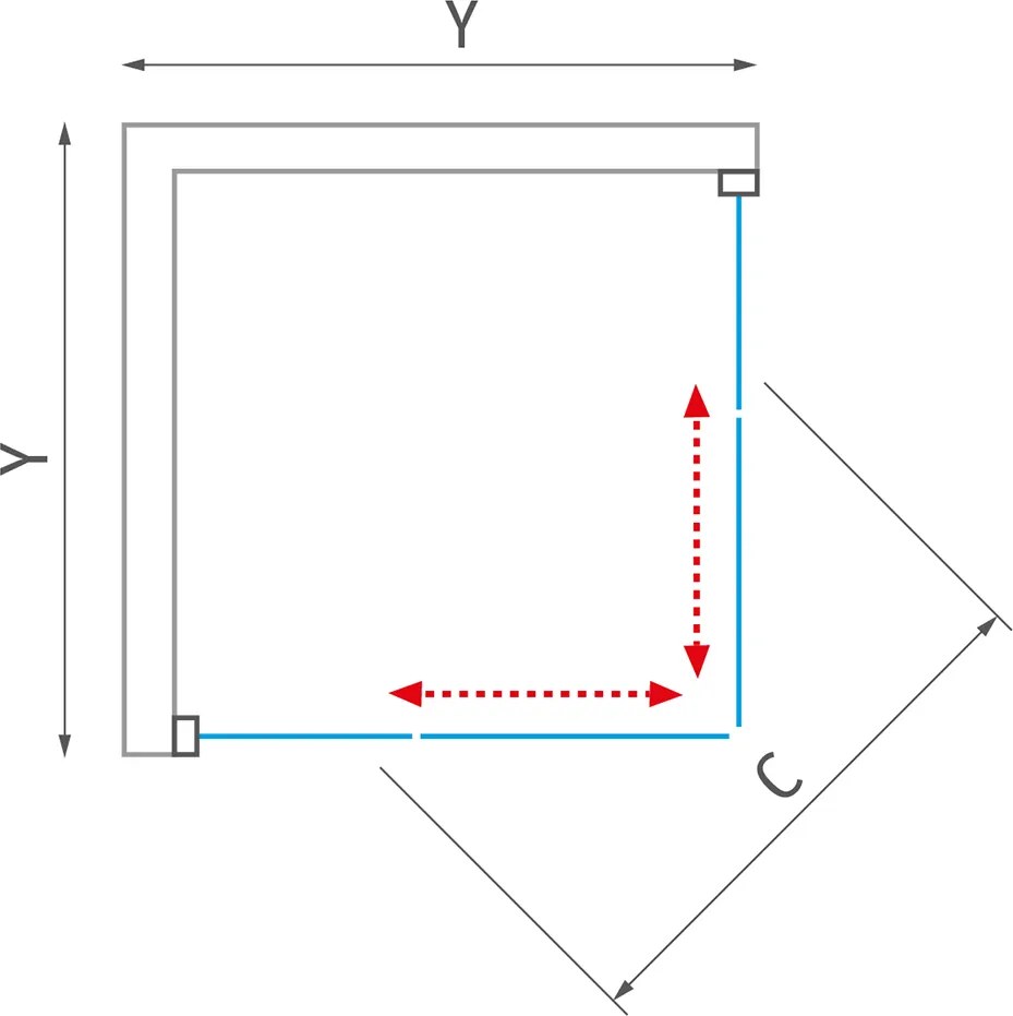 Roth Štvorcový alebo obdĺžnikový sprchovací kút CI C2L+CI C2R, čierny elox - bez vaničky ROTH-Variant: šírka ľavých dverí: 110 cm, šírka pravých dver…
