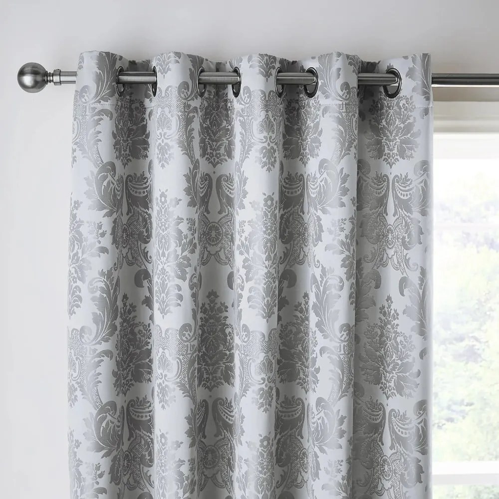 Sivé damaškové závesy v súprave 2 ks 168x229 cm Damask Jacquard – Catherine Lansfield