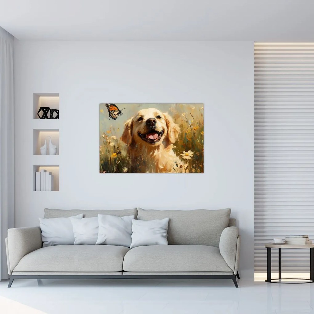 Obraz - Šťastný psík (90x60 cm)