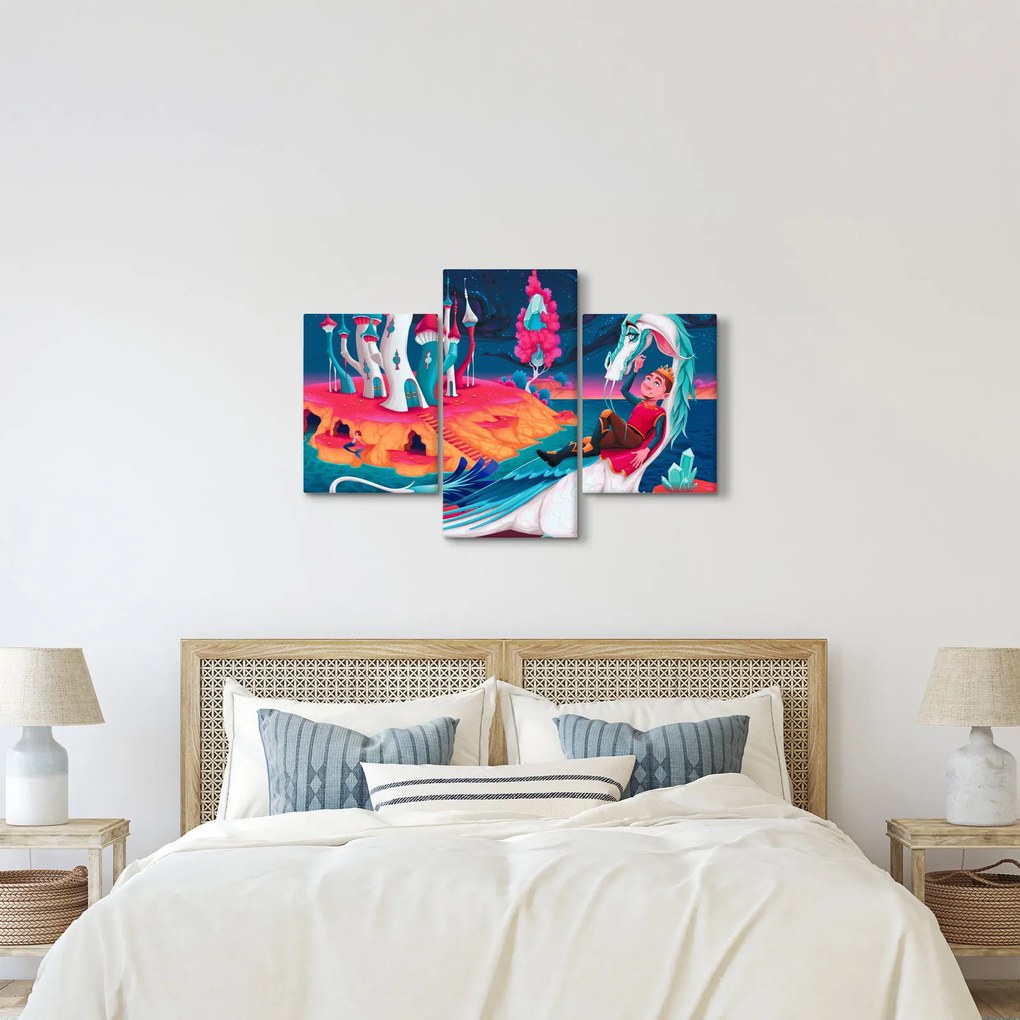 Obraz - Princ a dračia princezná (90x60 cm)