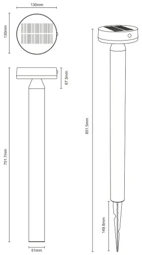 Zuma Line PT33613 - LED Solárna lampa CARLI LED/4,5W/2000 mAh IP44 čierna
