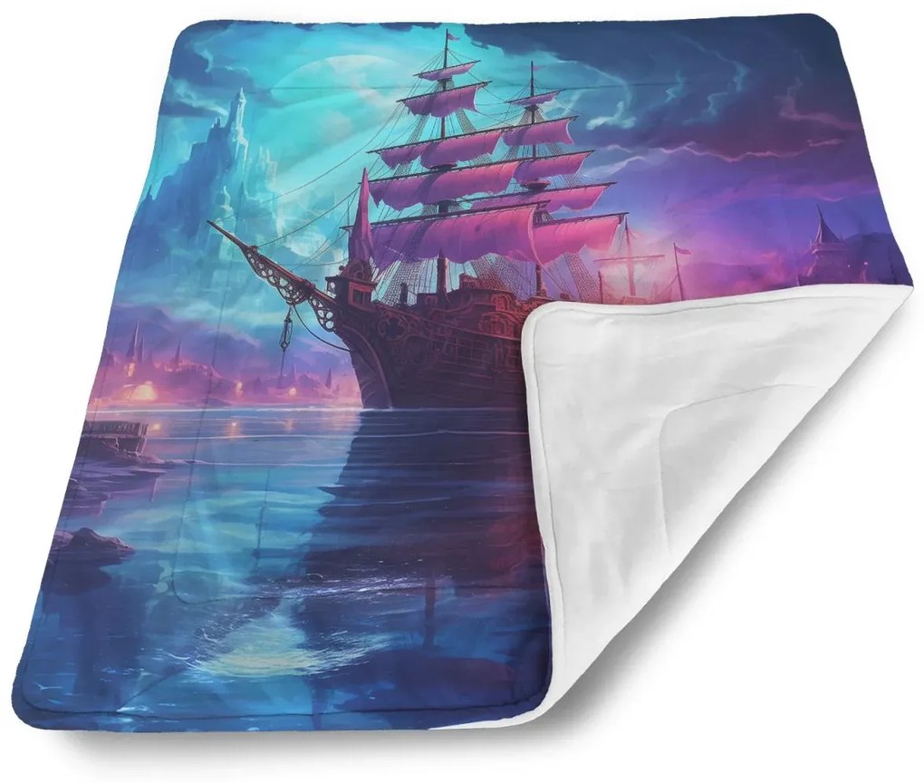 Sablio Deka pre bábätko Magická plachetnica pod mesiacom - 90x120 cm