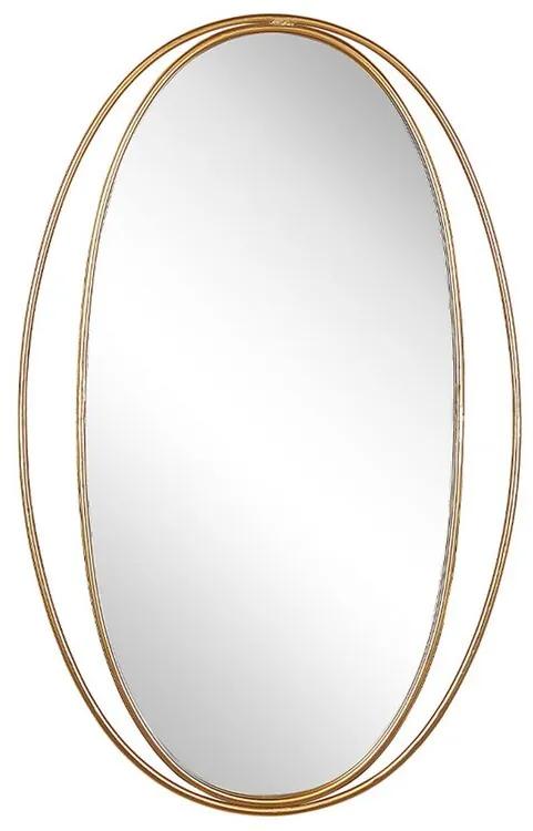 Oválne nástenné zrkadlo 55 x 90 cm zlaté BESSON Beliani