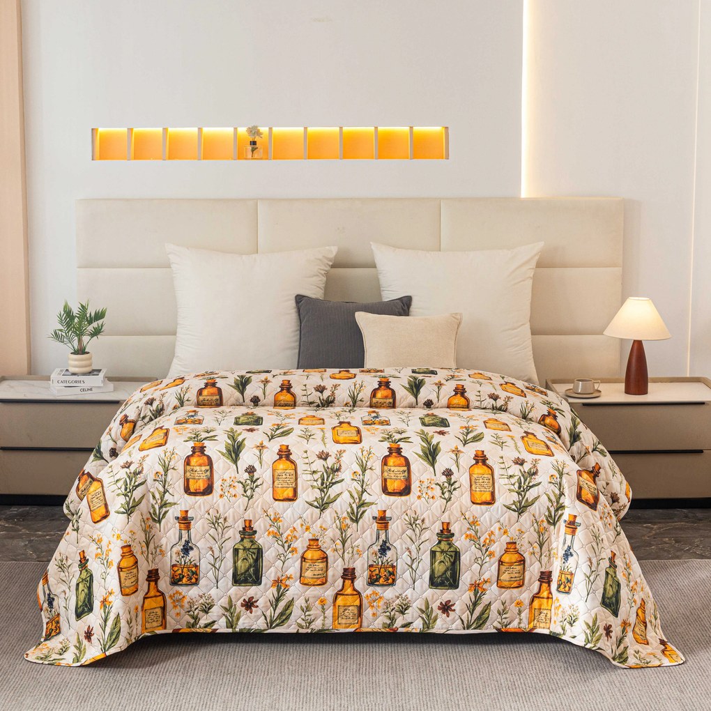 Prehoz na posteľ APOTHECARY, krémový Rozmer: 220 x 240 cm