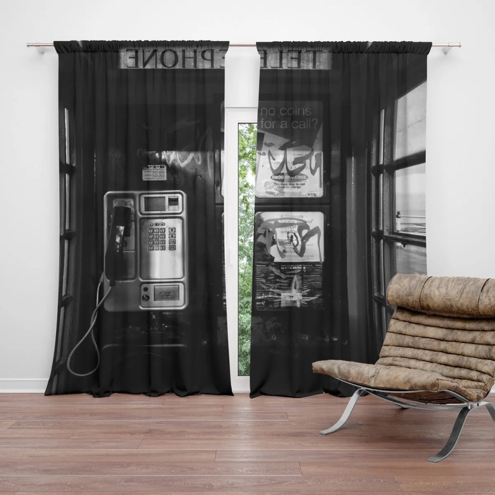 Sablio Záves Telefónna búdka: 2 ks 140x250 cm