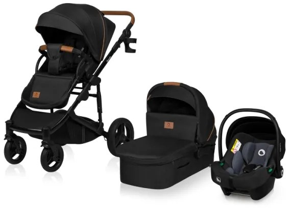 Lionelo - Kombinovaný kočík 3 v 1 MARI TOUR Black Onyx