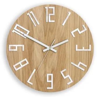 Sammer Krásne drevené nástenné hodiny SLIM biele33 cm SlimWoodWhite