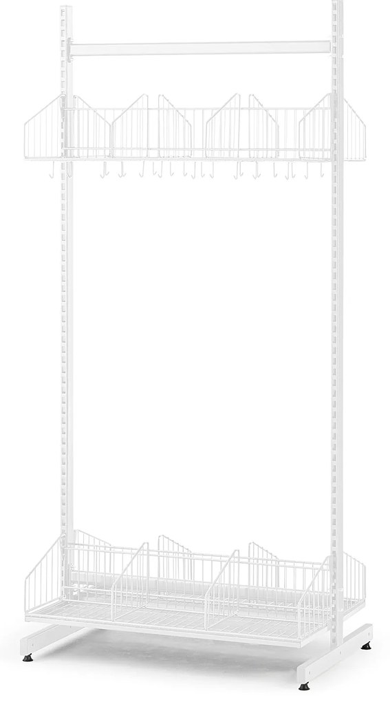 Vešiak so stojanom na topánky TRÅD, základná sekcia, 900x2000 mm, biela