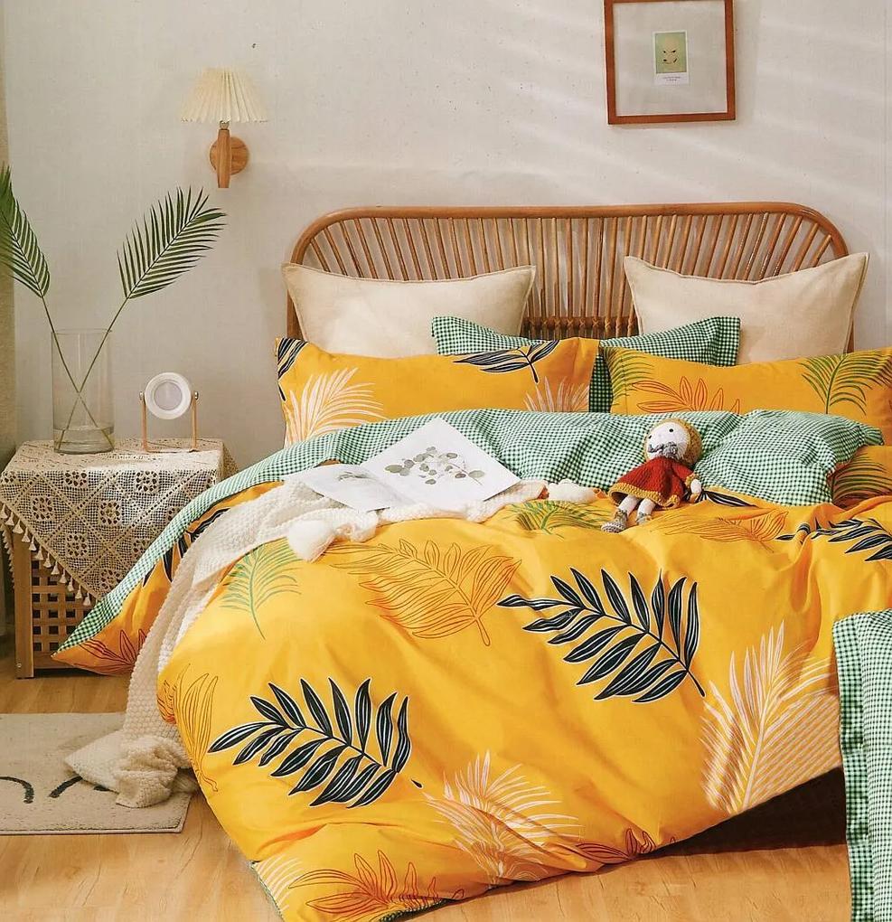 DomTextilu Kvalitné bavlnené žlté obojstranné posteľné obliečky 3 časti: 1ks 160 cmx200 + 2ks 70 cmx80 Žltá 70 x 80 cm 36937-176548