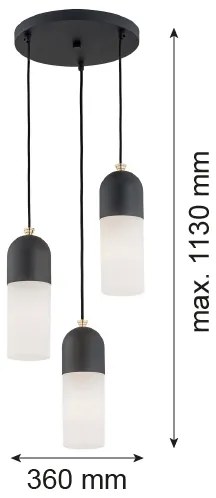 Argon 1467 - Luster na lanku BURGOS 3xE27/15W/230V čierna