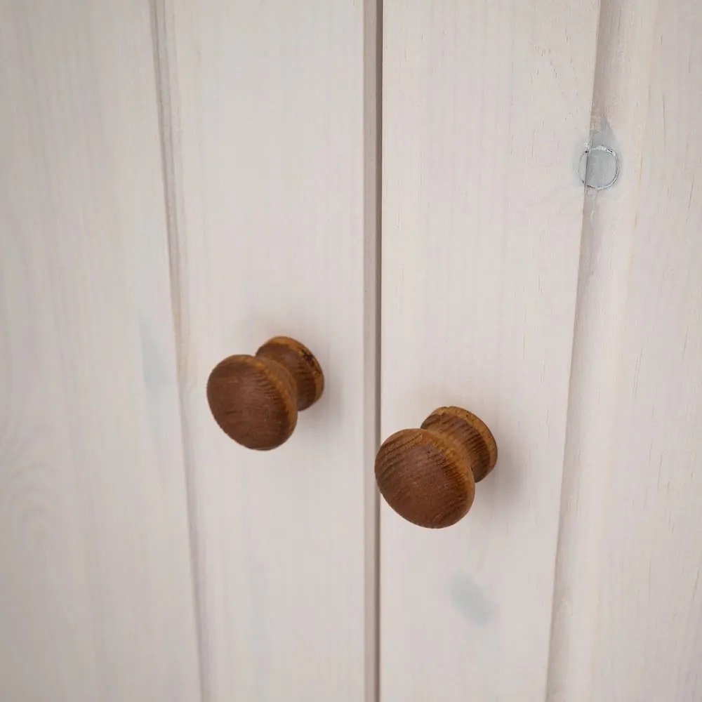 Biela šatníková skriňa z borovicového dreva 65x180 cm Anita – Støraa