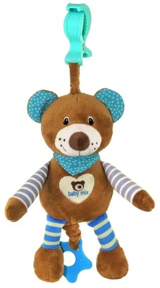 BABY MIX Nezaradené Edukačná hrajúca plyšová hračka s klipom Baby Mix medvedík Modrá |