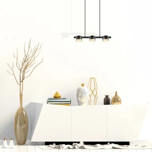 LED Luster na lanku MIRELLA 3xGX53/6W/230V čierna