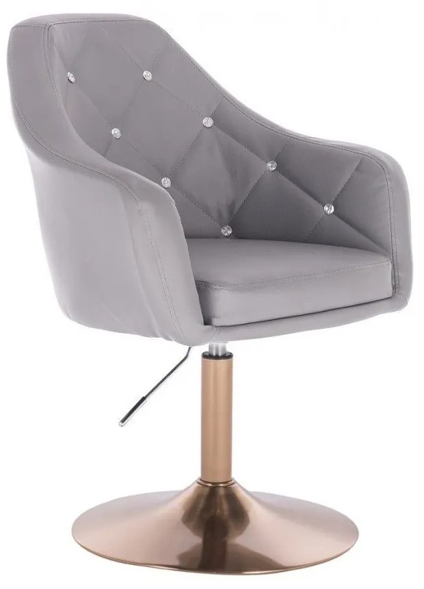 LuxuryForm DESIGN Kreslo ROMA na zlatom tanieri - šedé