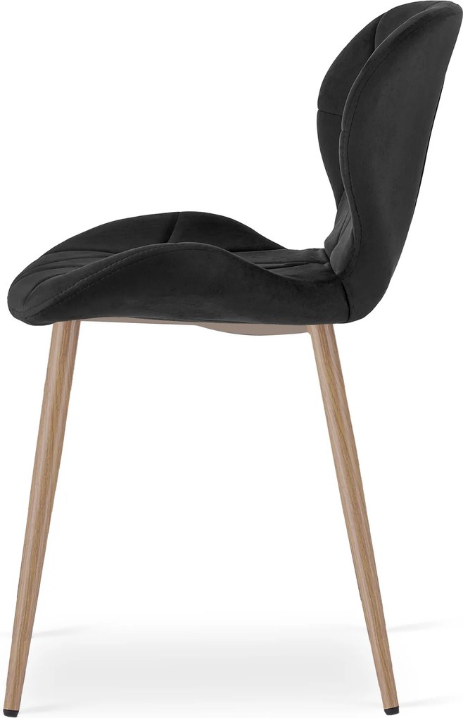 Jedálenská stolička MANGO VELVET, čierna