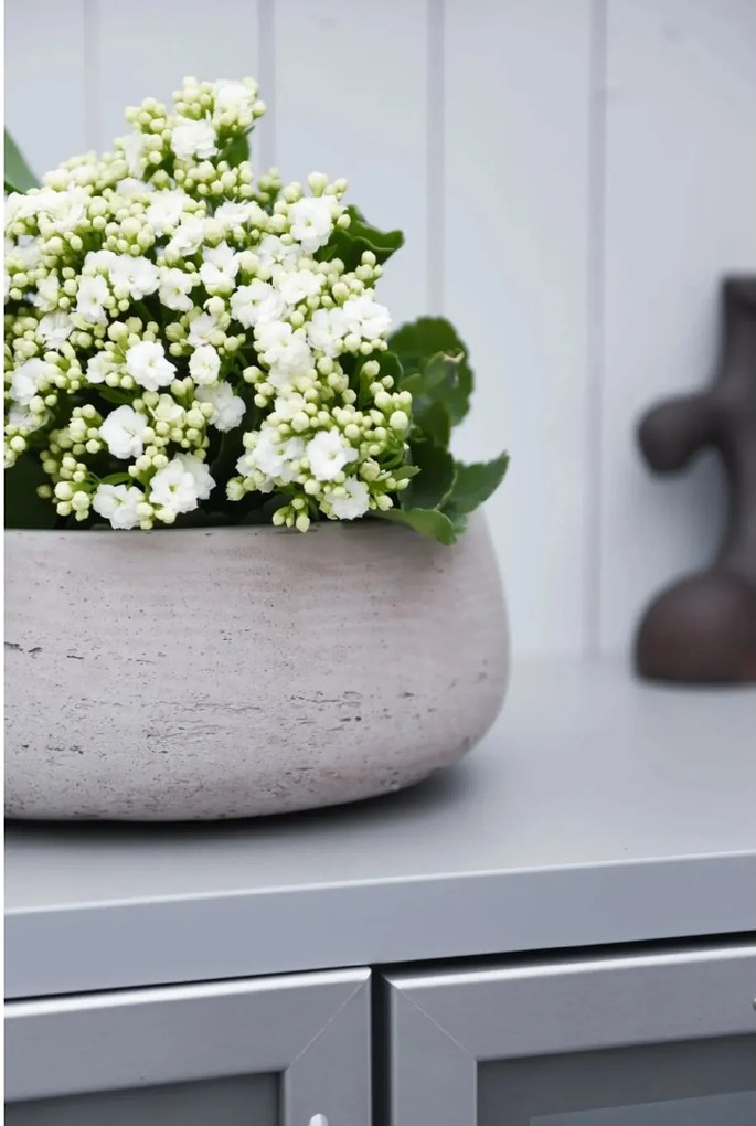 Dekoračná miska PERA, sklolaminát, Ø 27 cm, béžová