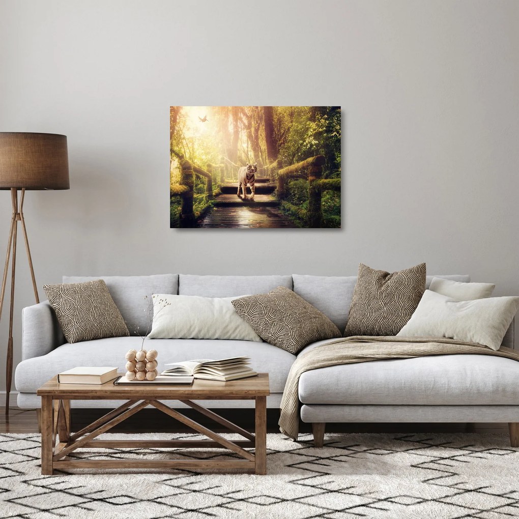 Sklenený obraz tigra (70x50 cm)