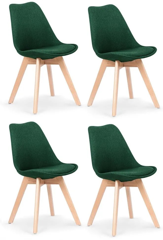 Halmar Jedálenské stoličky K303, sada 4 ks - smaragdová