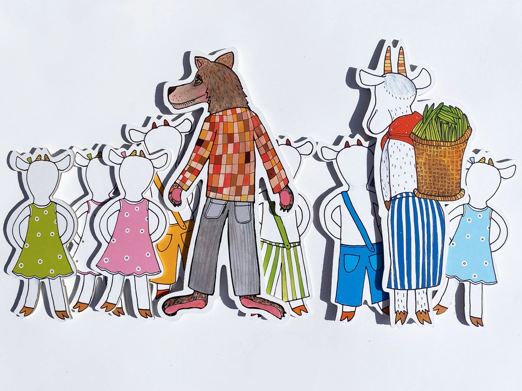 MARIONETINO – Vlk a kozliatka – bábky 9 ks