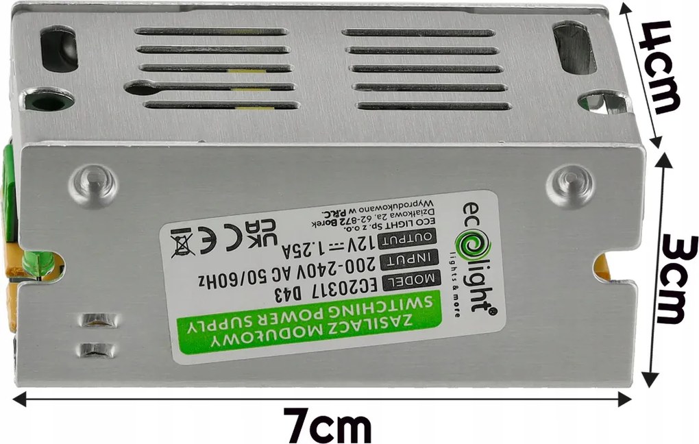 LED napájací zdroj SLIM 15W 12V IP20 220-240V AC IP20 pre LED pásiky