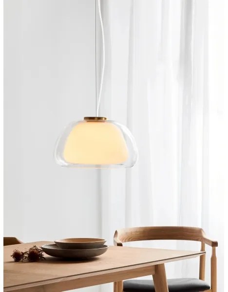 Nordlux - Závesné svietidlo na lanku JELLY 1xE27/40W/230V biela/číra pr. 39 cm