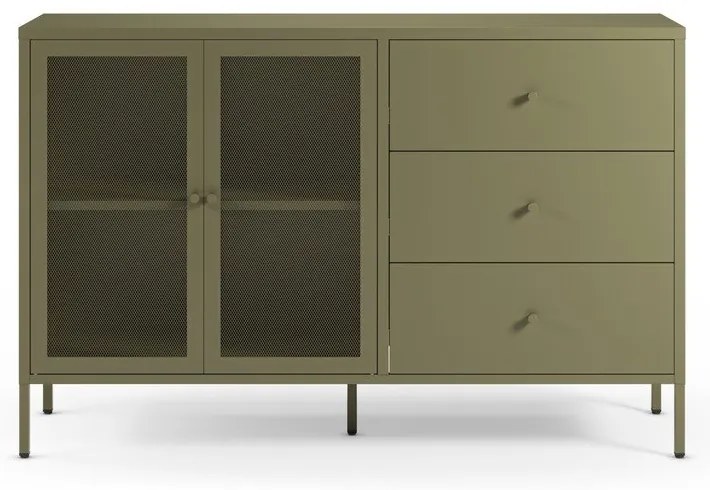 Zelená kovová komoda 140x90x40 cm Fayna – Marckeric