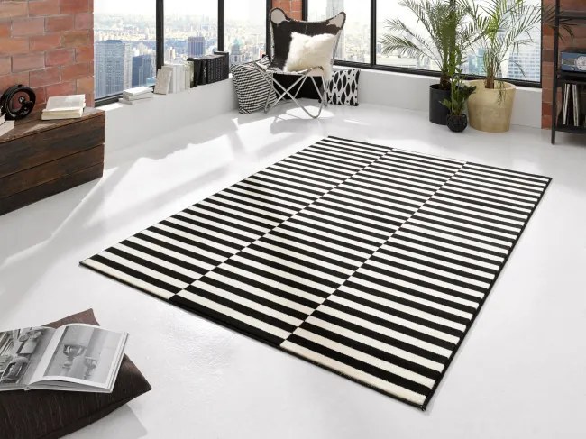 Koberec Hanse Home Gloria Panel čierny / krémový
