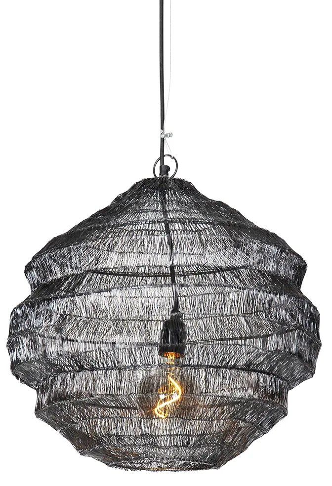 Orientálna závesná lampa čierna 45 cm x 40 cm - Vadi