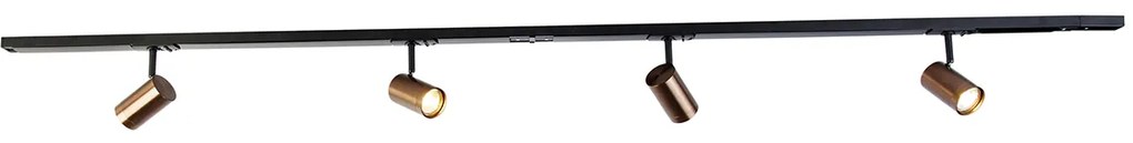 Moderný 1-fázový koľajnicový systém so 4 reflektormi tmavo bronzový - Jeana