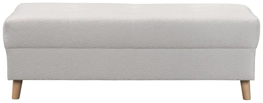 Biely taburet z textílie buklé Ariella – Ropez