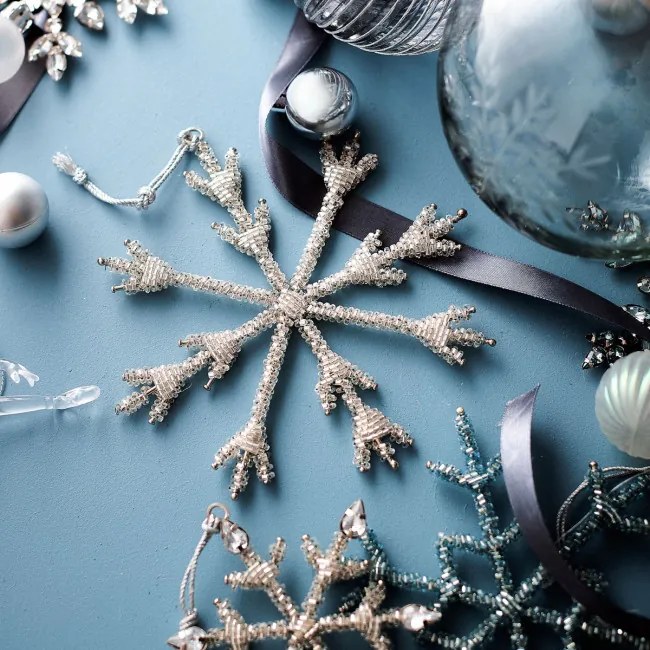 Vianočná ozdoba DIAME strieborná snehová vločka 710490