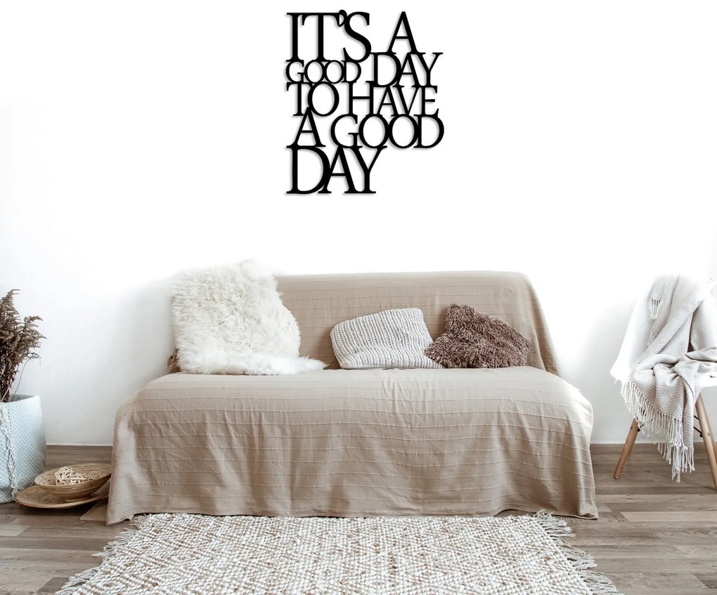 Nástenná kovová dekorácia Good Day černá