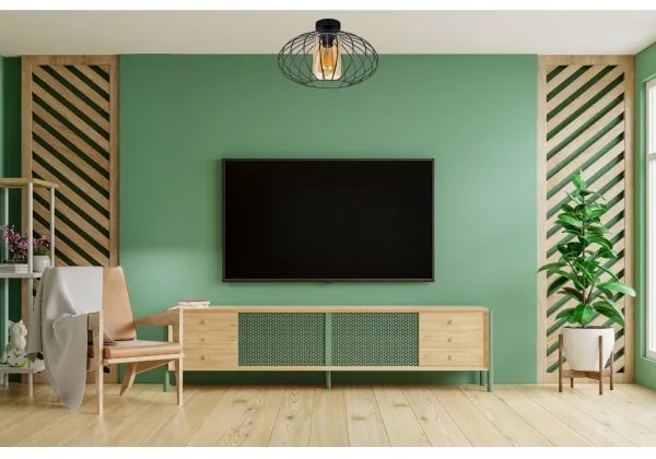 Prisadený luster CORRINI 1xE27/60W/230V pr. 34 cm čierna/béžová