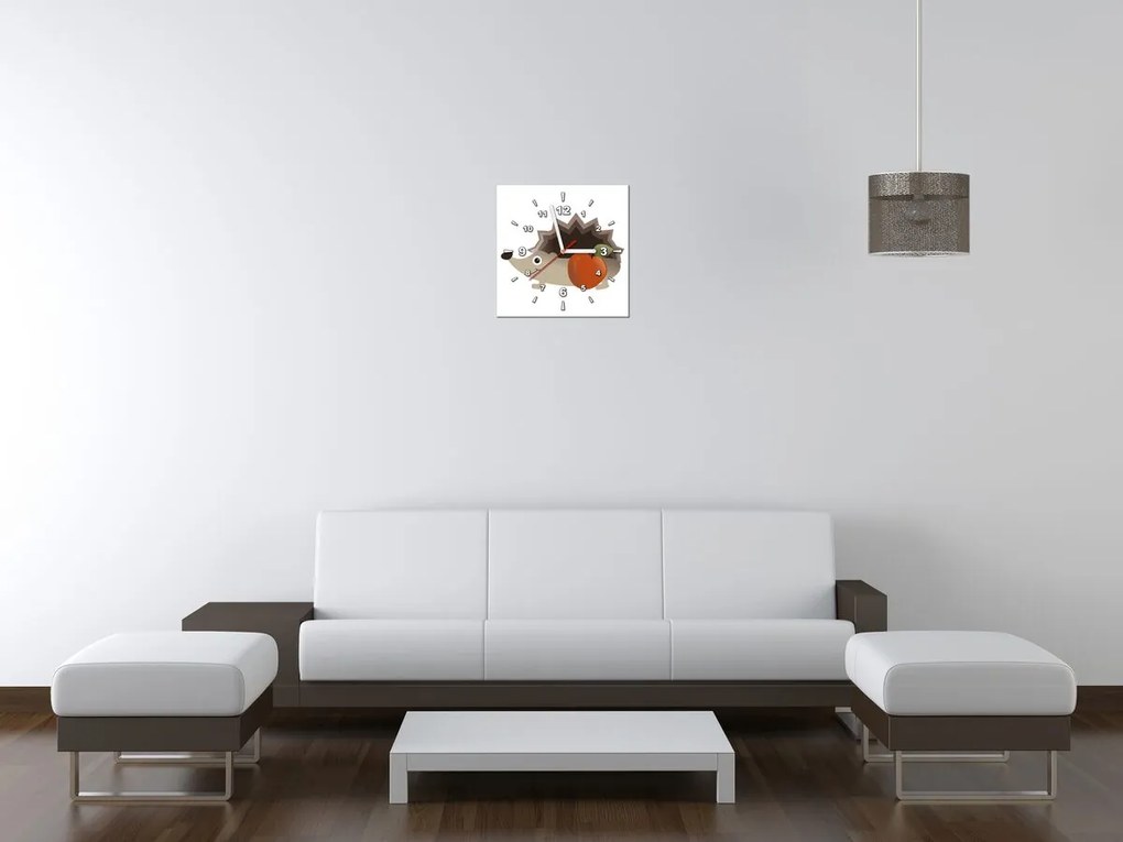 Gario Obraz s hodinami Ježko s jabĺčkom Rozmery: 30 x 30 cm