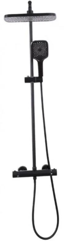 Erga Sami, sprchová súprava s termostatickou batériou, hlavovou a ručnou sprchovou hlavicou, čierna matná, ERG-YKA-BP.SAMI-THERM-30-BLK