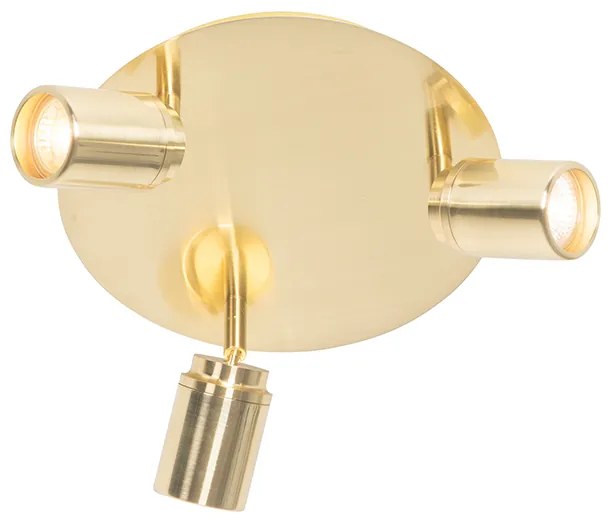 Moderné kúpeľňové bodové svetlo mosadzné 3-žiarovkové IP44 - Ducha