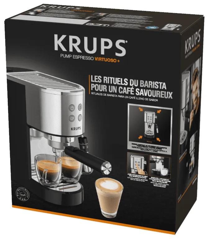 Pákový kávovar KRUPS Virtuoso+ XP444C10 Čierny/Nerezový