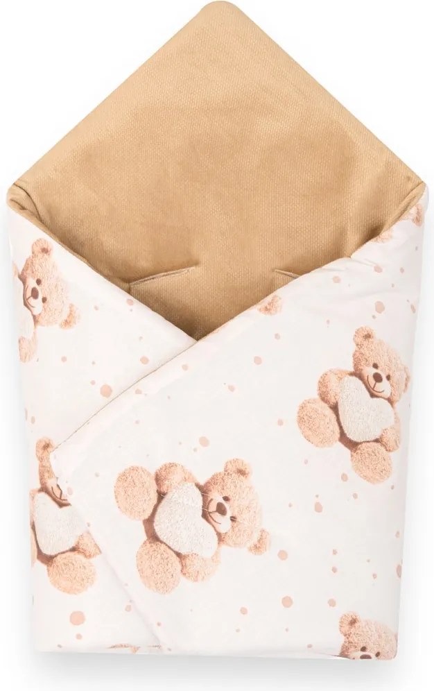 Zateplená zavinovačka do autosedačky New Baby Love Teddy Bear beige