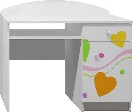 Písací stôl FAREBNÉ SRDIEČKA - TYP A