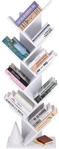 VASAGLE Knižnica v tvare stromu, 8 úrovní LBC11WTV1 – biela