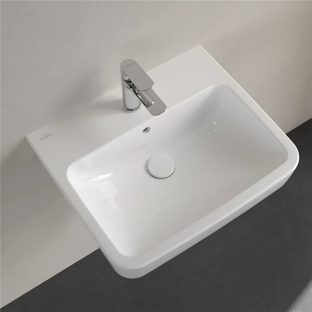 VILLEROY & BOCH O.novo závesné umývadlo s otvorom (zadná a spodná strana brúsená), s prepadom, 550 x 460 mm, biela alpská, 4A41MG01