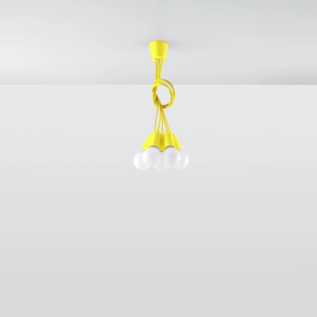 Sollux Lighting Závesné svietidlo DIEGO 5 žlté