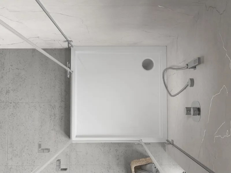 Mexen Flow+ sprchová vanička štvorcová 80 x 80 cm, biela lesklá, 46S108080H