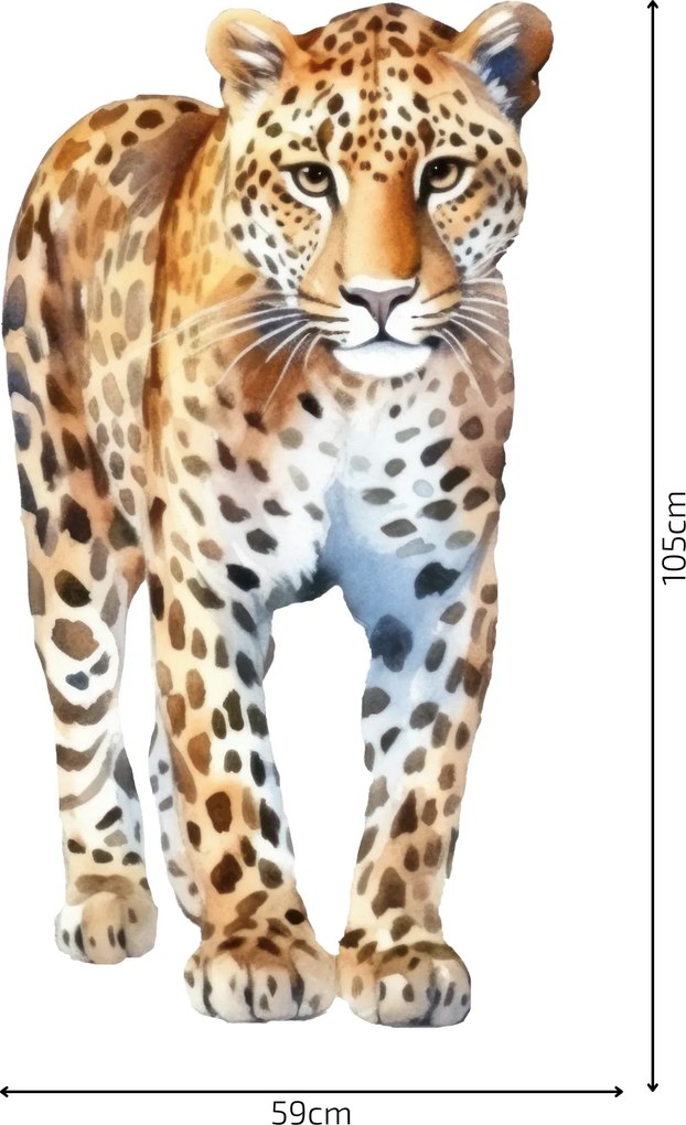 60x110cm Leopard - textilná nálepka na stenu
