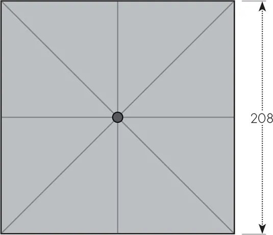 Derby Basic slnečník s push-up systémom 210 x 210 cm – naklápací slnečník - Rozbalený tovar (S290)