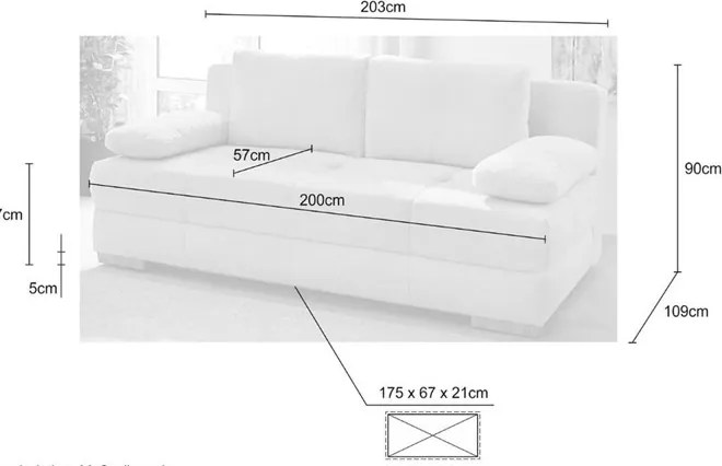 Rozkladacia pohovka na spanie Calli, béžová látka