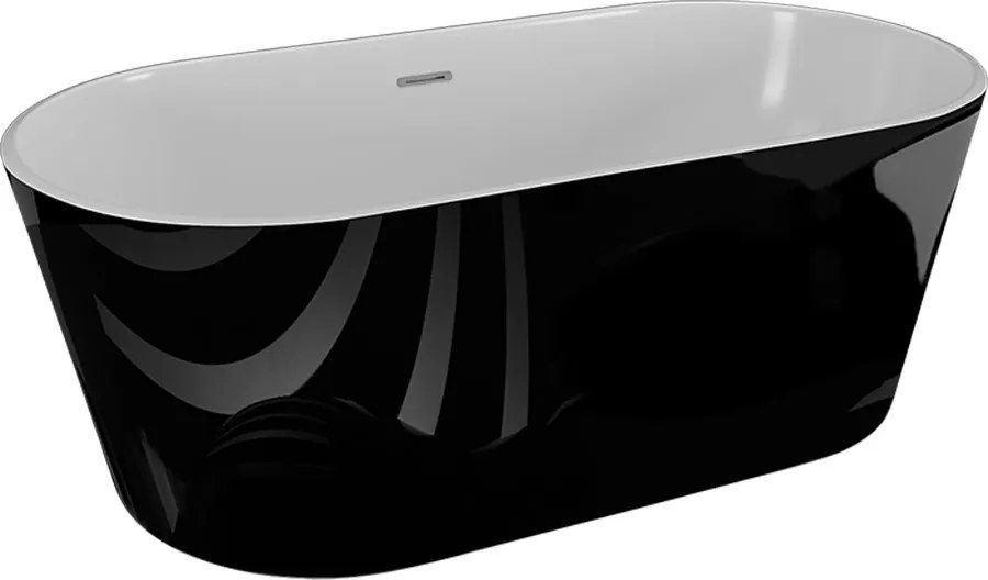 Polimat Akrylátová voľne stojaca vaňa Uzo 160x80 POLIMAT-Rozmery: 160x80, POLIMAT-Farba vane: Biela / čierna mat